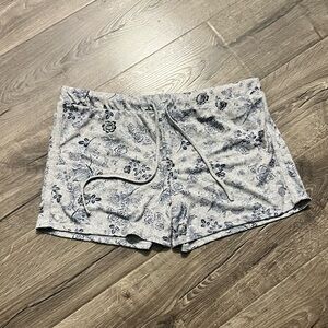Lucky Brand Women’s Pajama Shorts Size Large Gray/Blue Floral Soft Stretch Sleep